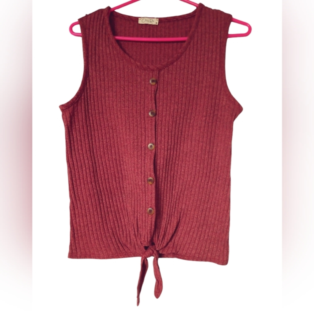 Women's Olivia Rae faux button sweater like tank top shirt large 36" chest